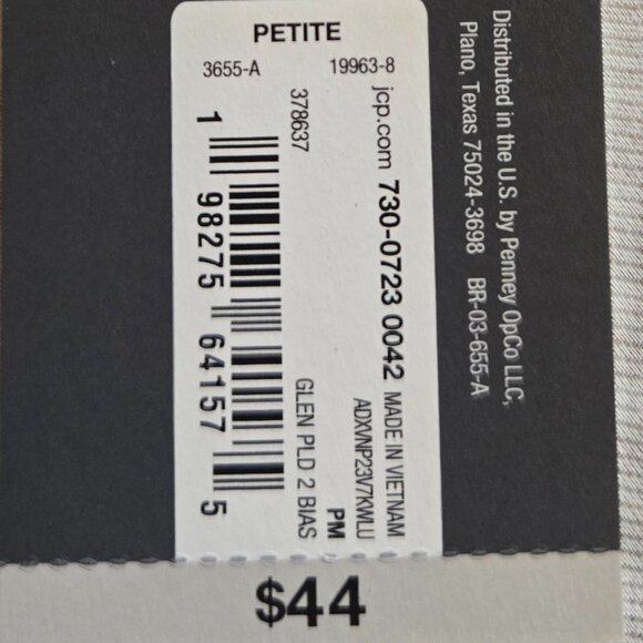 Worthington* Sleeveless Collard Blouse W/Tie Neck* Color: Brown & White Size: PM - Picture 4 of 5